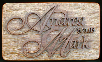 aw shadows carved wedding plaques